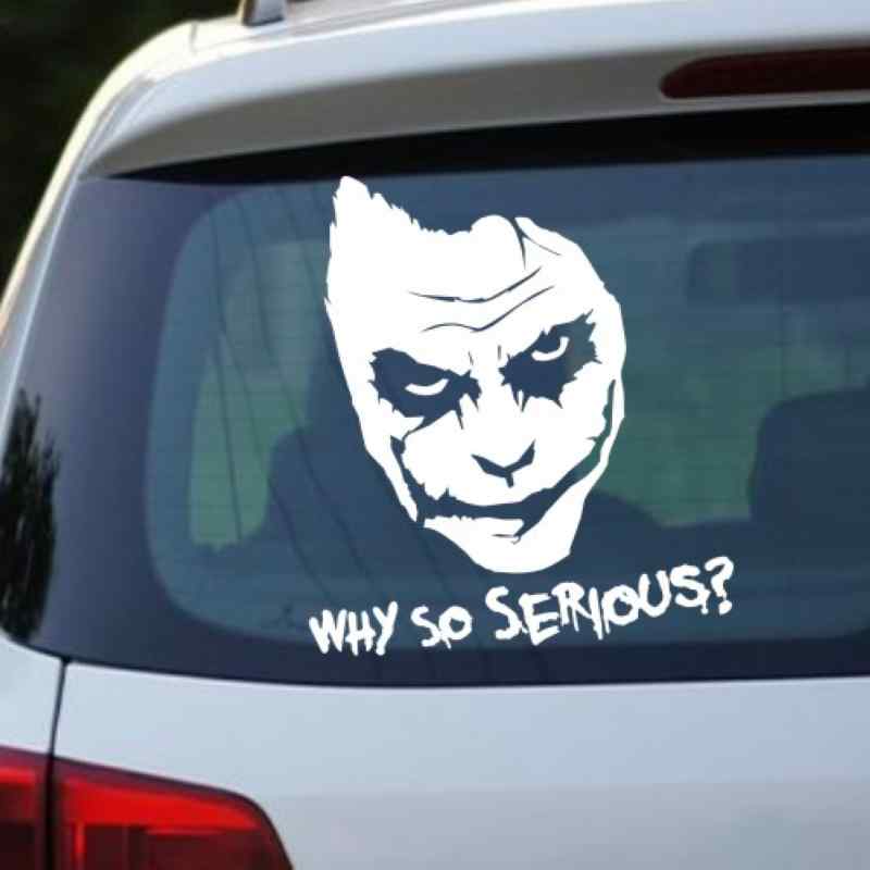 Joker Why So Serious Car Vinyl Decal Funny Car Truck Sticker Mechanic