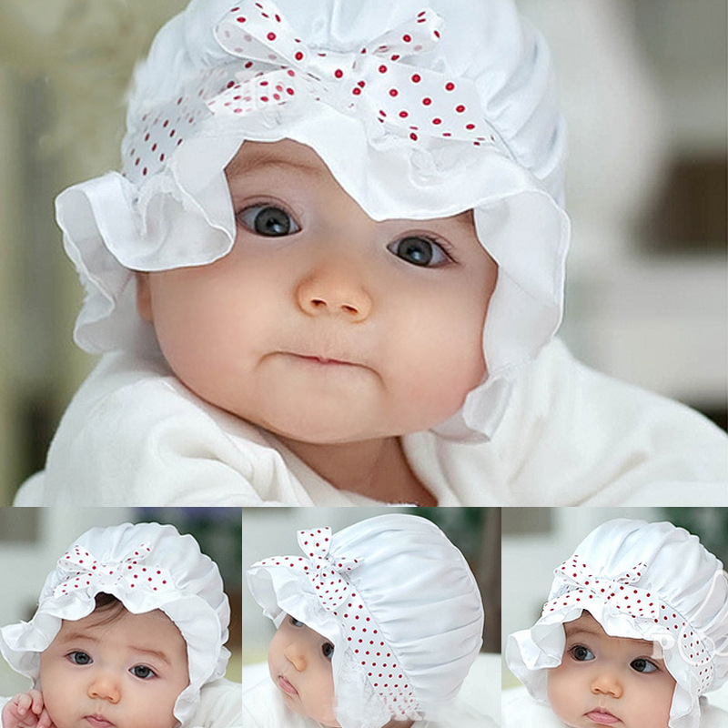 White Christening hat Newborn Baby girl Baptismal cap for 06 month new