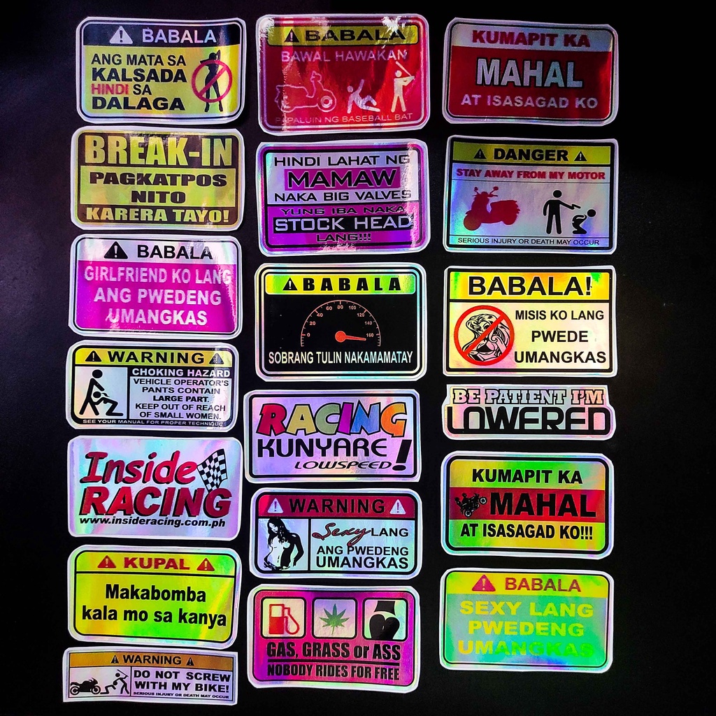 Hologram Motorcycle Car Sticker Helmet Visor Decals PART XI Babala