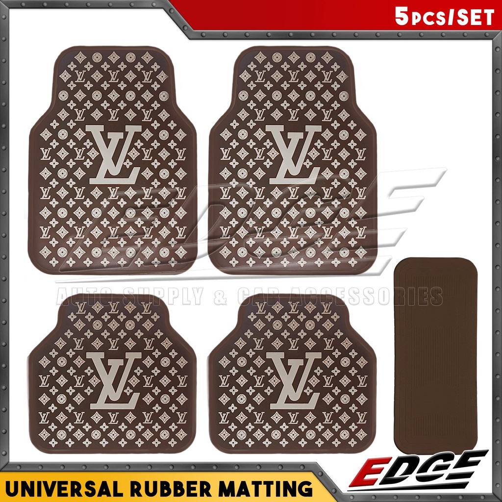 Universal Rubber Matting LV 5pcs/set 5in1 car mat lv inspired louis