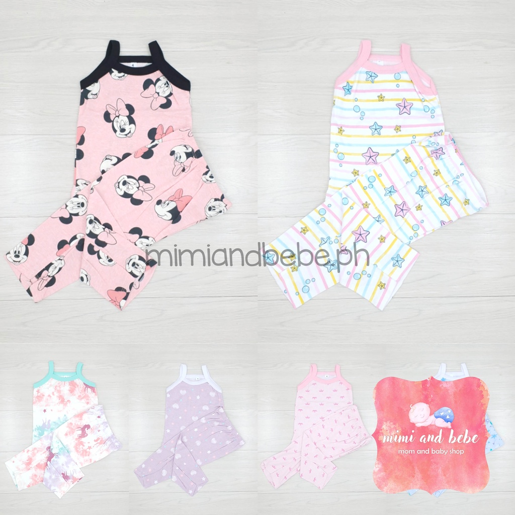 MIMI AND BEBE KIDS & BABY Cotton Spaghetti Tank Top & Pajama Set