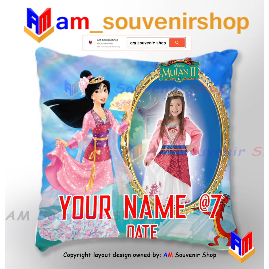 Mulan pillow souvenir / Disney Princess Shopee Philippines