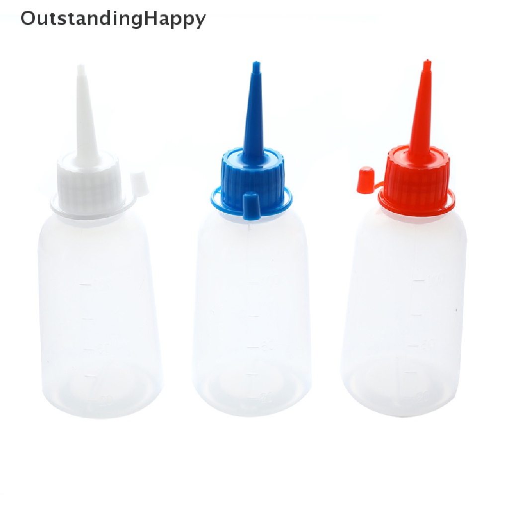 OutstandingHappy 100ml Plastic Clear Tip Applicator Bottle Plastic