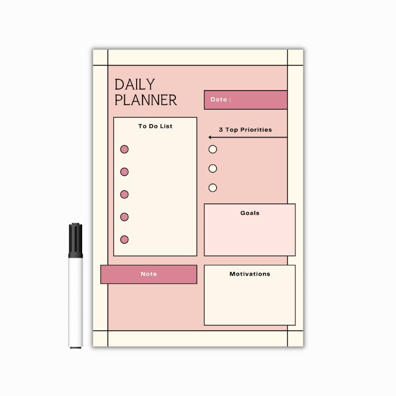 Reusable Daily Planner Board (laminated erasable) Shopee Philippines