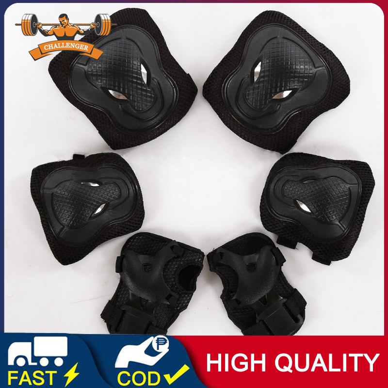 Safety Bull Head Adult Knee Pads Wholesale 6Piece Skating Thickened Reflective Combination Suit