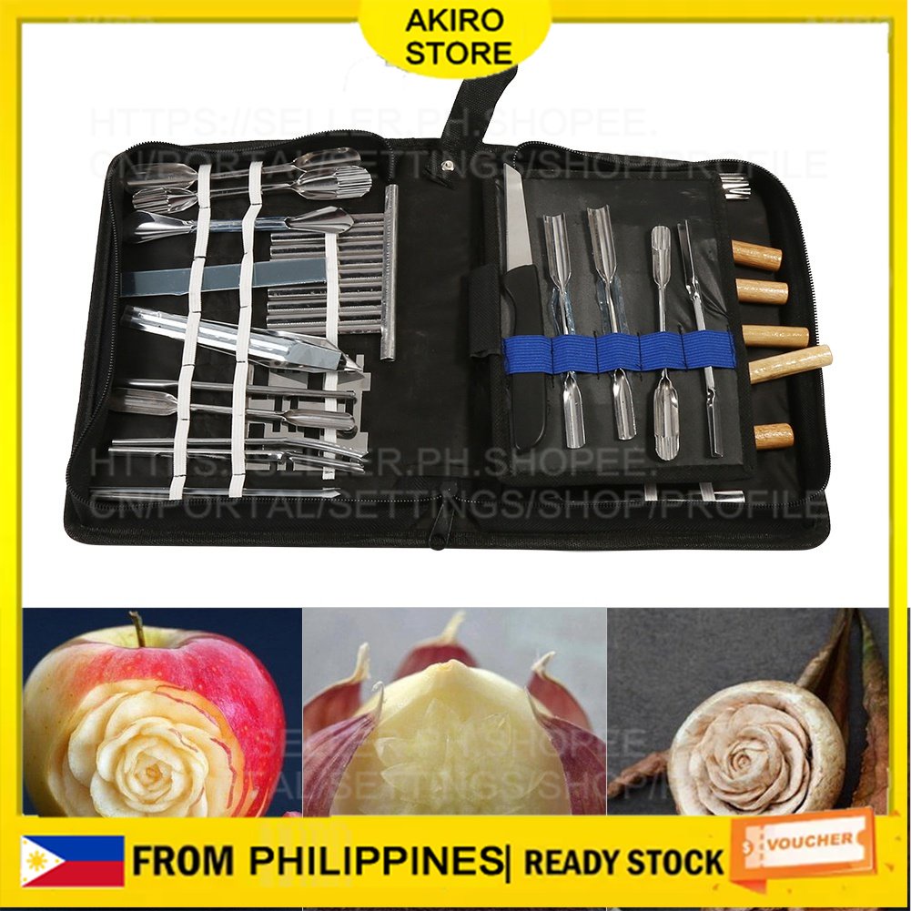 46Pcs Carving Tools Kit Portable Vegetable Fruit Food Chisel Kitchen