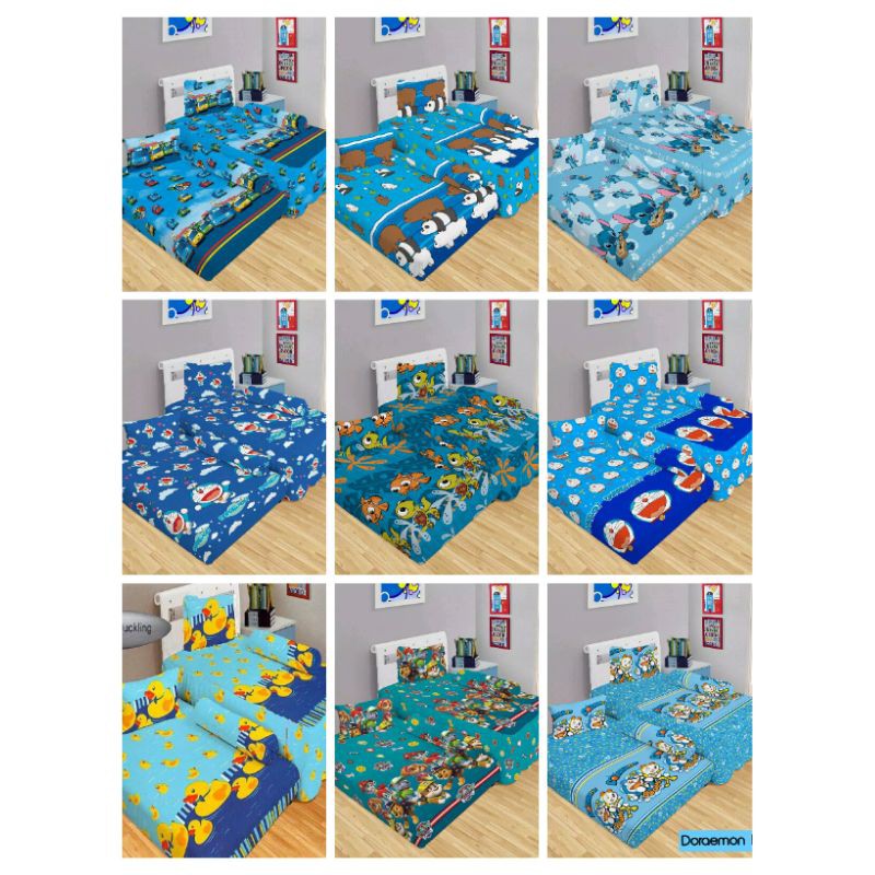 Lady Rose Bed Linen 2in1 tayo, doraemon, we bare bear, nemo, paw patrol