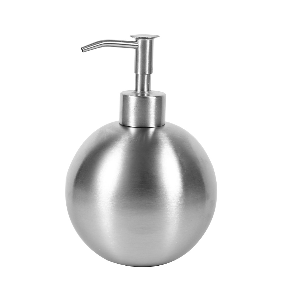500ml Soap Dispenser Stainless Steel Ball Shaped Bathroom Shampoo Shower Liquid Pump Bottle