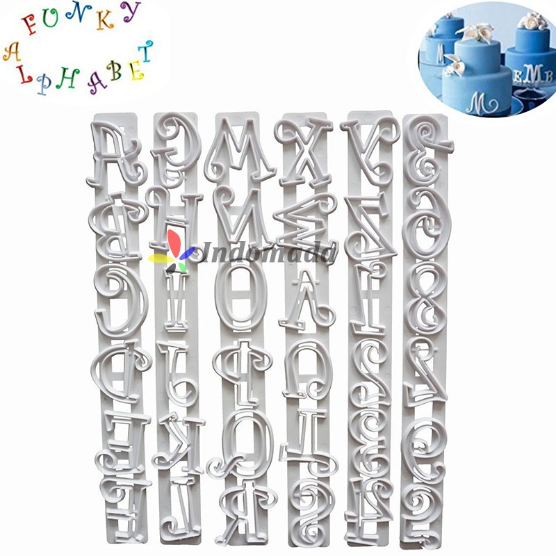 Indomada Cutter Funky Alphabet Numbers Fondant Cake Letter Cake