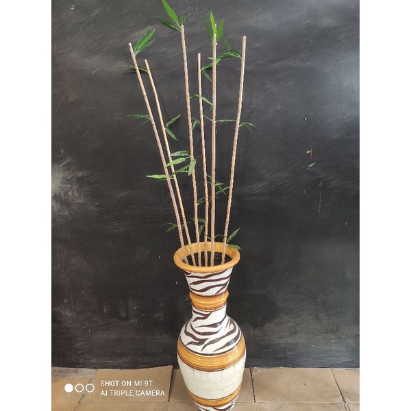 rbro real bamboo stick with artificial bamboo leaves 148cm Shopee
