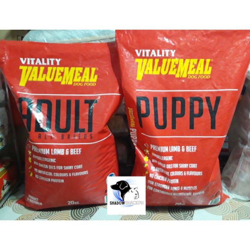 Vitality VALUEMEAL Dry Dog Food Adult and Puppy 1KG Shopee Philippines