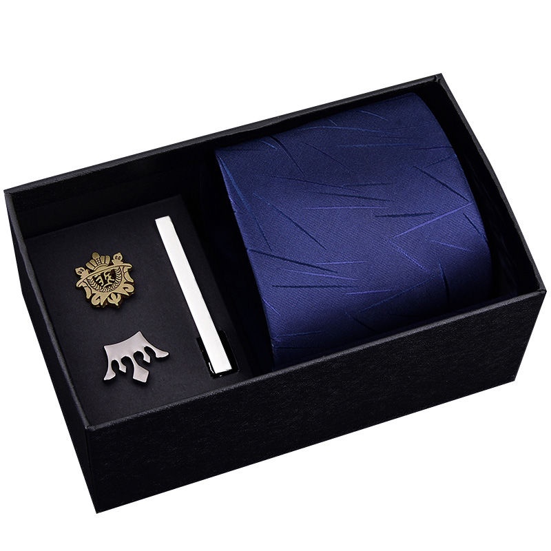 Tie Gift Box Set] Men's Business Formal Wear Brooch Clip SixPiece Set