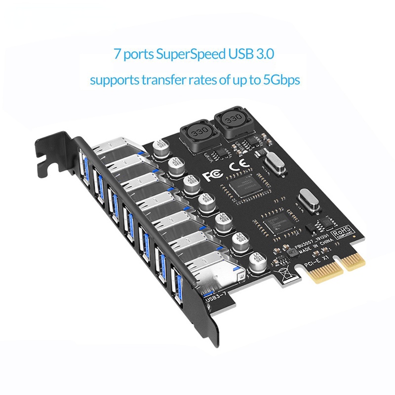 USB 3.0 PCI express adapter PCI e to 7 ports USB 3 expansion adapter