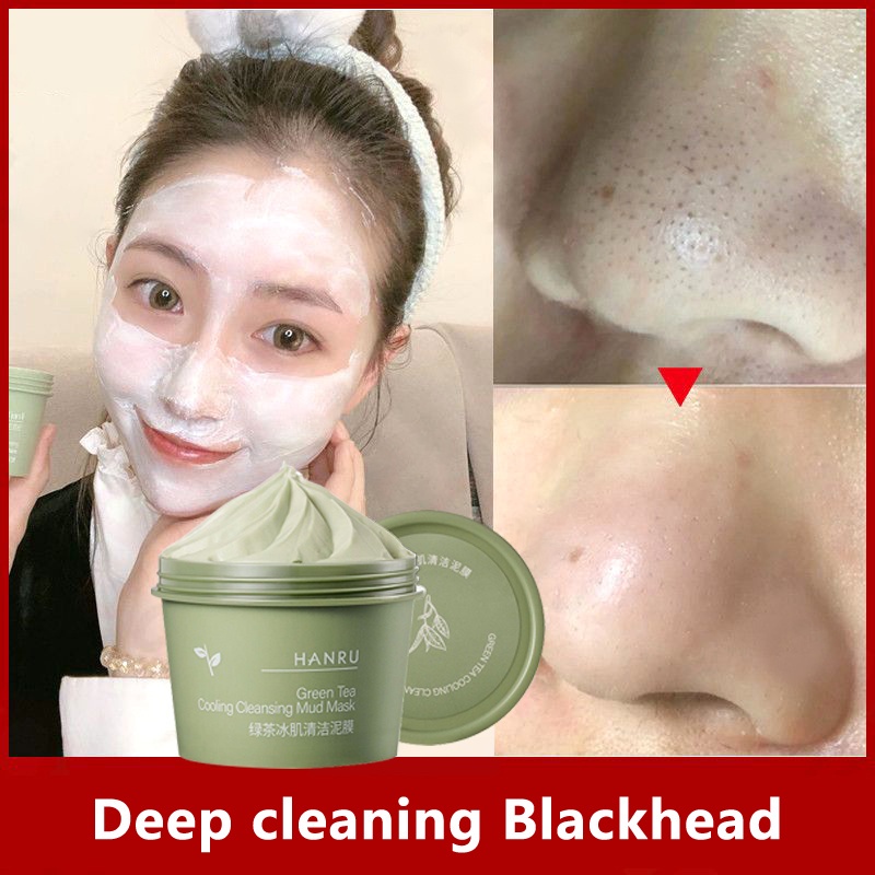 Green Tea Cooling Cleansing Mud Mask /Deep Cleansing Mask Shrink Pore