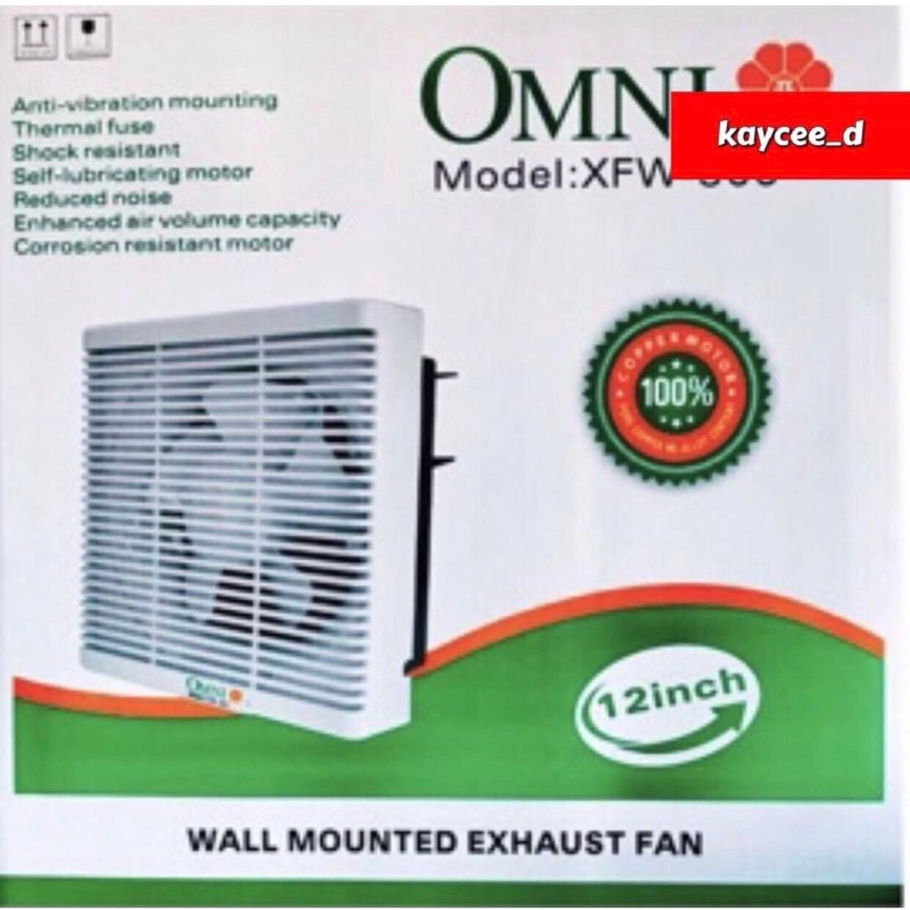 Omni Wall Mounted Exhaust Fan 8", 10", 12"XFW200, XFW250, XFW300