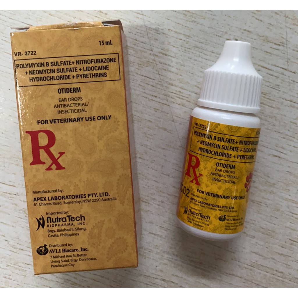 Otiderm Ear Drops for Dogs and Cats (Antibacterial / Insecticidial