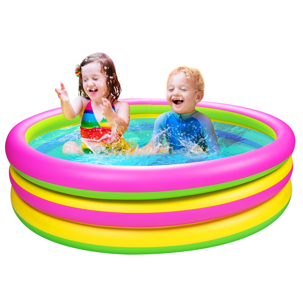 Kiddie Pools 60'' X 15'' Pool for Kids Inflatable Baby Pool Swimming