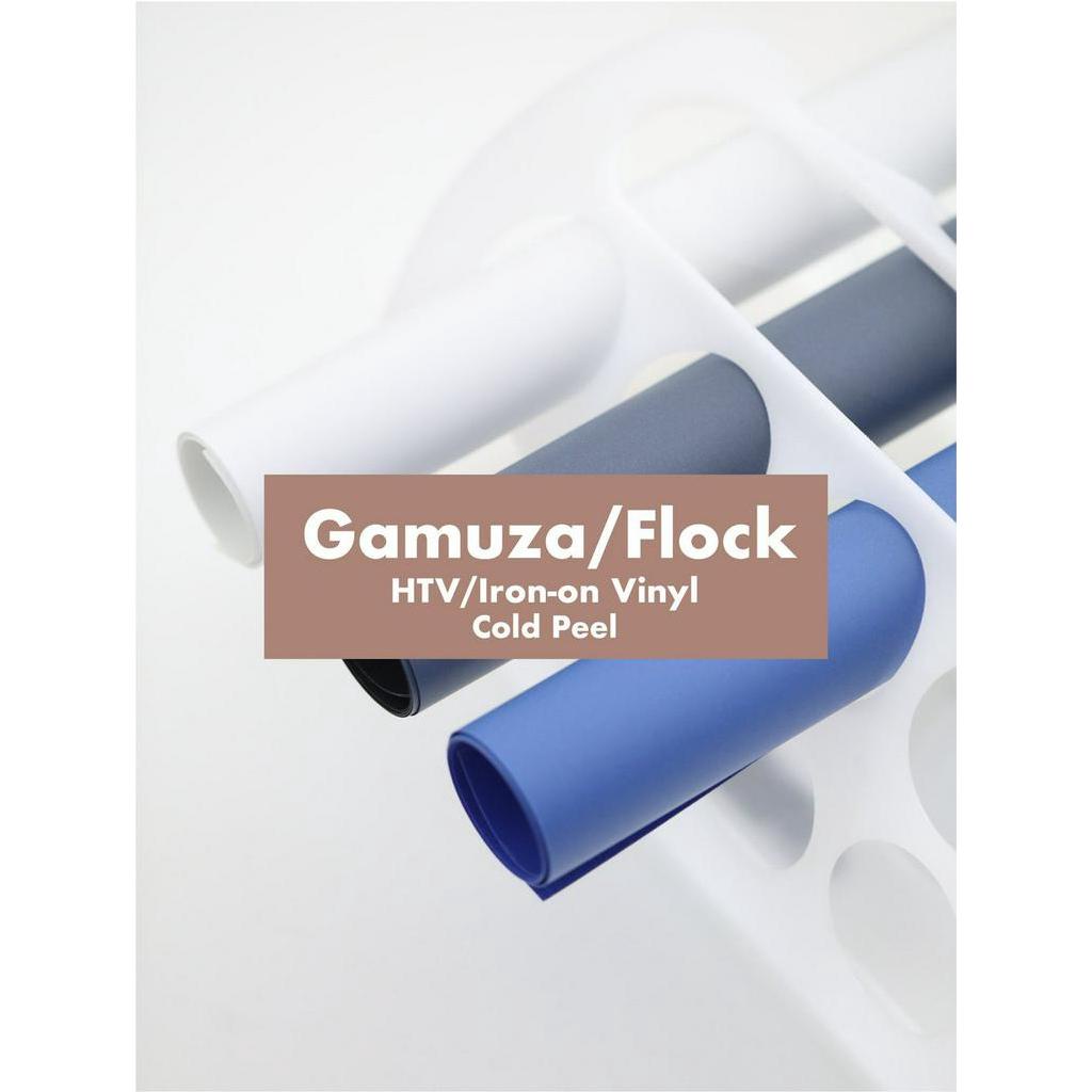 Gamuza Flock HTV Heat Transfer Ironon Vinyl Cold Peel 10x12in Sheet