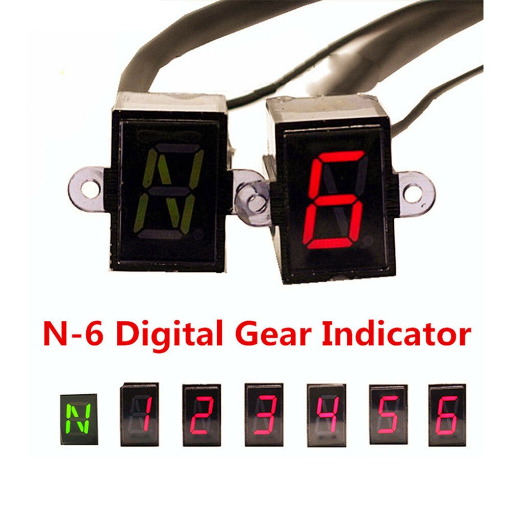 LED Motorcycle Gear Indicator Light N6 Speed Shift Clutch Lever Gauge