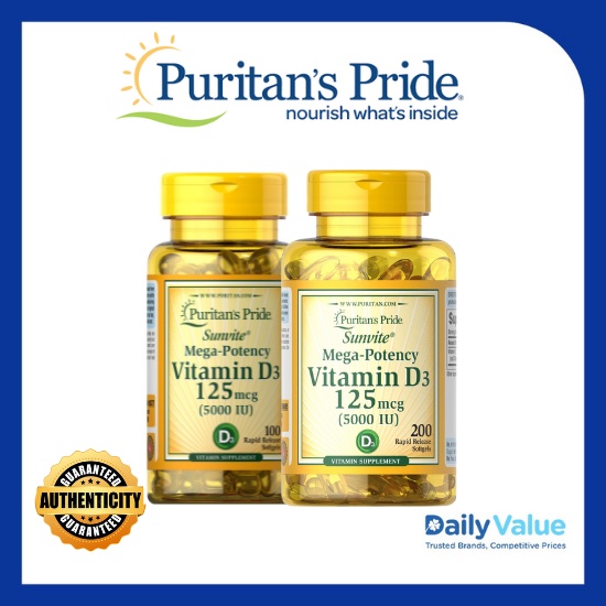 Puritan's Pride Vitamin D3 5000 i.u 100/200pcs Shopee Philippines