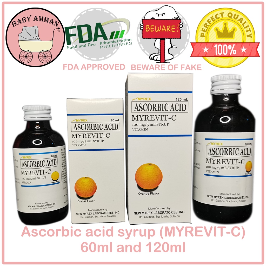 MyrevitC syrup 60ml and 120ml myrexmyrevitc vitamin c syrup for kids Shopee Philippines