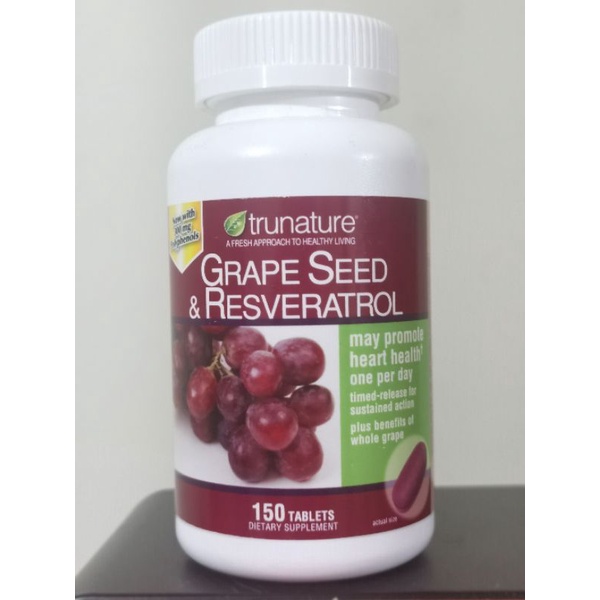 Grape Seed & Resveratrol tablet TruNature Heart cholesterol blood