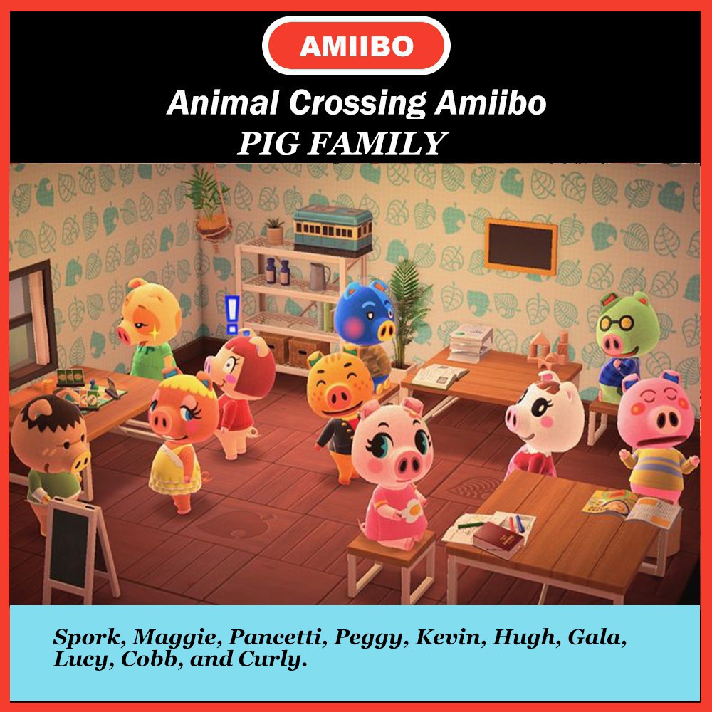 Animal Crossing Amiibo Pig Spork Maggie Pancetti Peggy Kevin Hugh Gala
