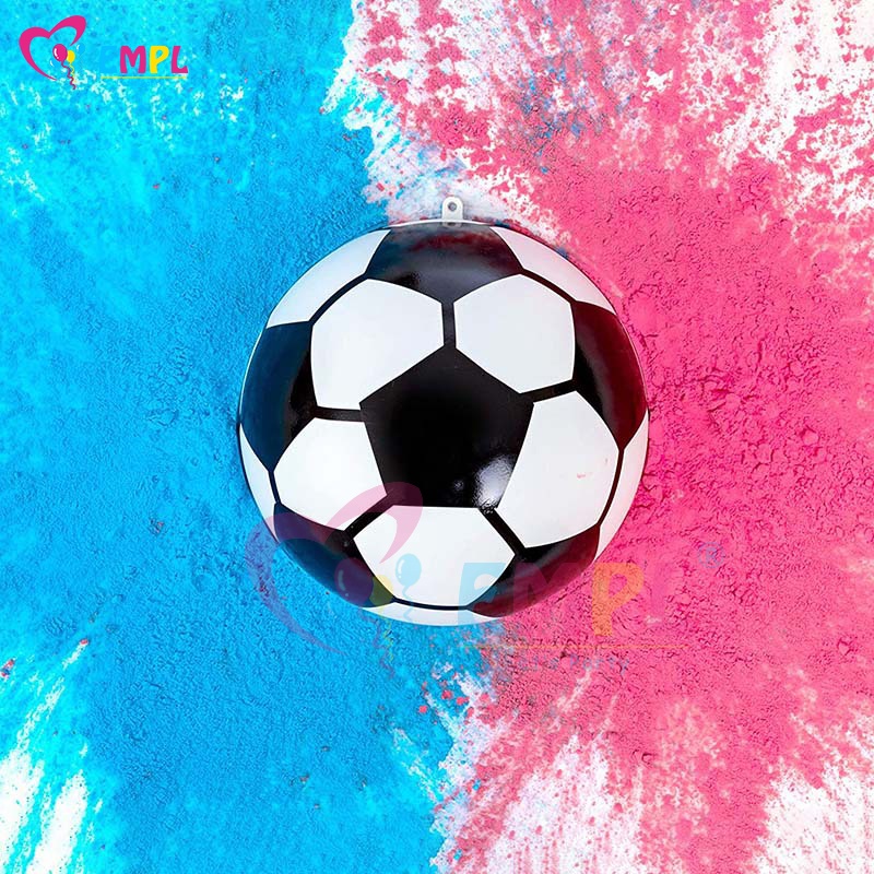 Gender Reveal Exploding Powder Soccer Ball with Blue Pink Powder Sequins Kit Baby Boys Girls