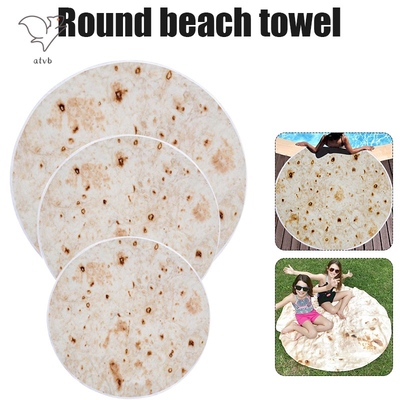 COD Burrito Tortilla Blanket Giant Funny Taco Flannel Blanket Round