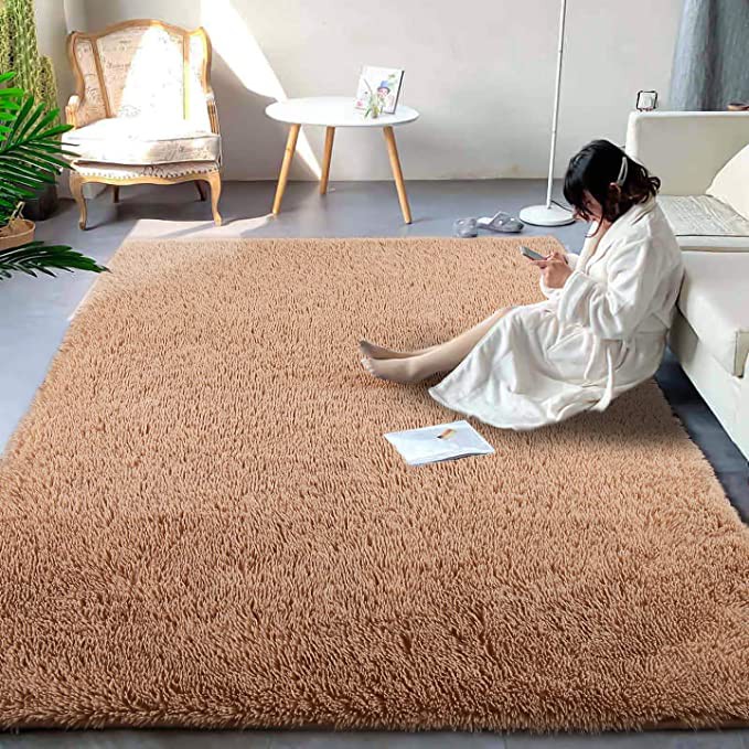 HOMEYOUNG Big Size Fluffy Rugs AntiSkid Shaggy Area Rug Room Home