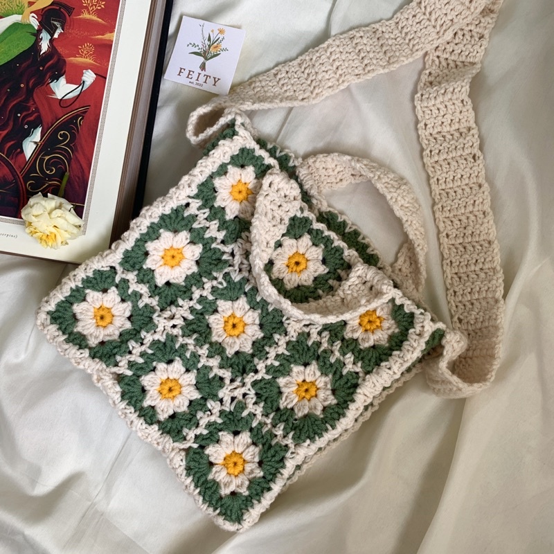 Crochet Daisy Shoulder Bag by FEITY Shopee Philippines