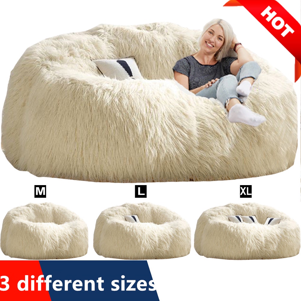 Big Sofas Fluffy Giant Fur Bean Bag Bed Cover Floor Cover Futon Sofa