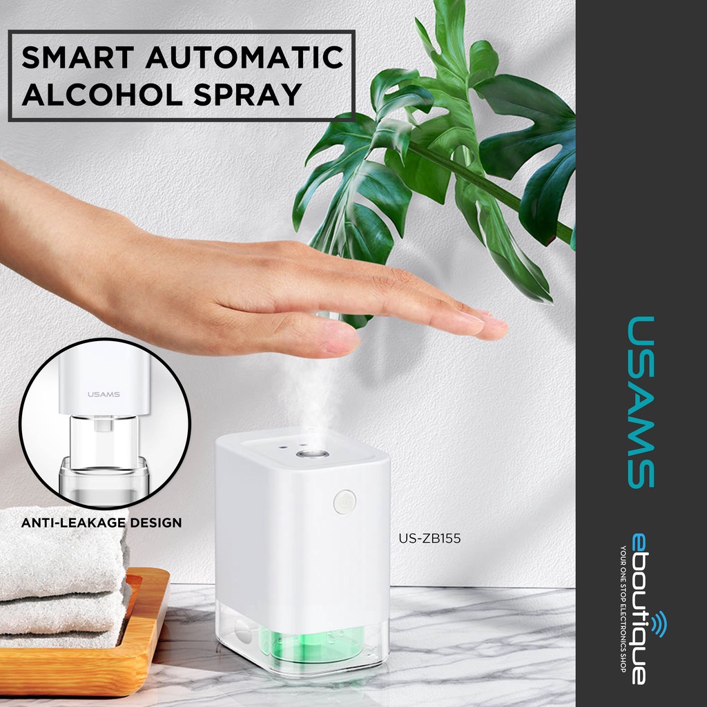 USAMS Smart Automatic Alcohol Spray Hand Sanitizer Dispenser (ZB155) Shopee Philippines