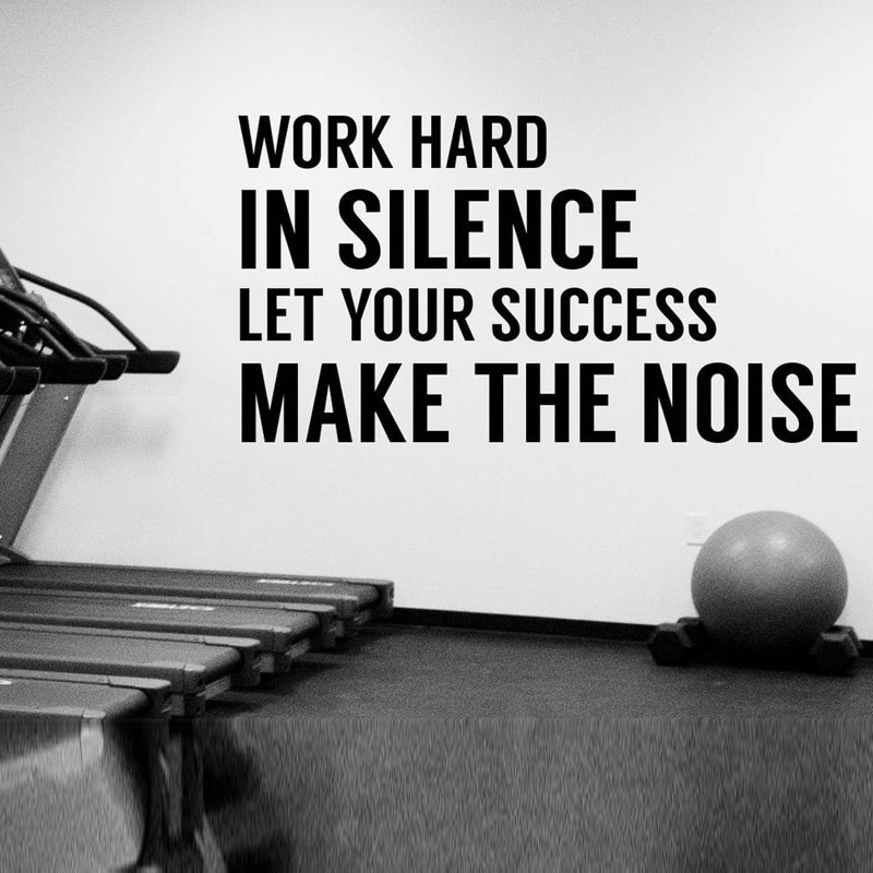 Work Hard In Silence Fitness Motivational Quote Wall Decal Workout