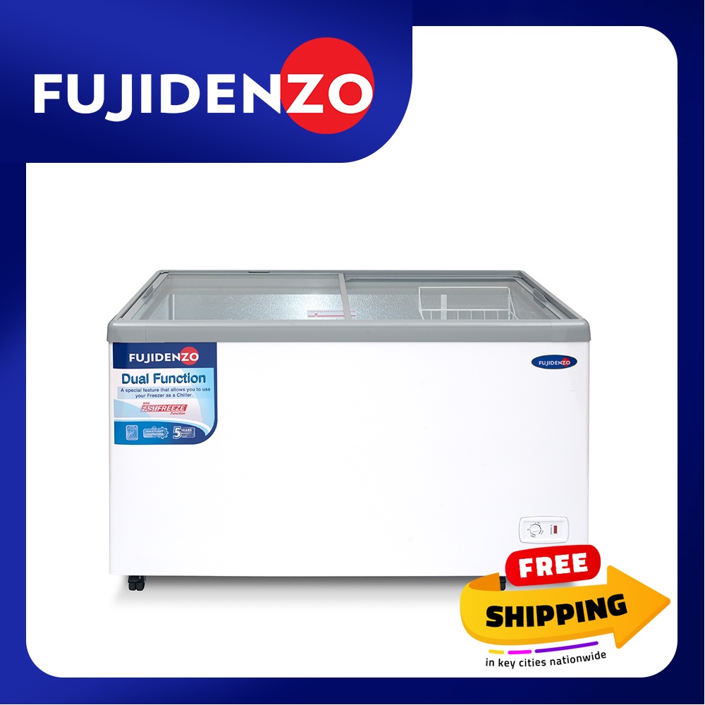 Fujidenzo 15 cu. ft. Sliding Glass Top Chest Freezer FD15ADF (White