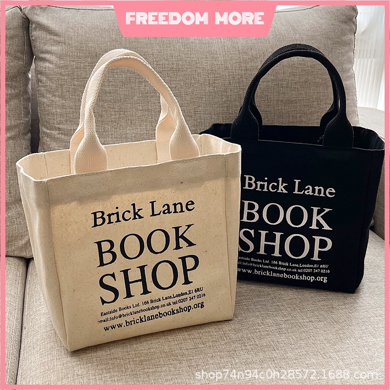 Retro Easy Matching Canvas Handbag Mini Small Bag Large Capacity Letter