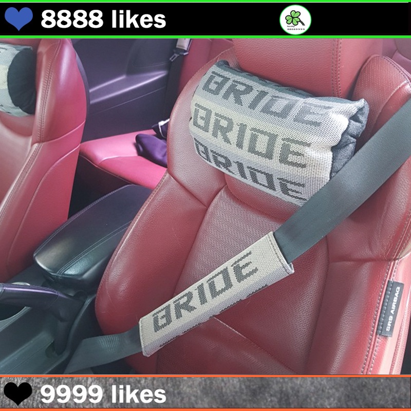 JDM Style BRIDE Neck Pillow Fabric Gradation Car Seat Support Headrest