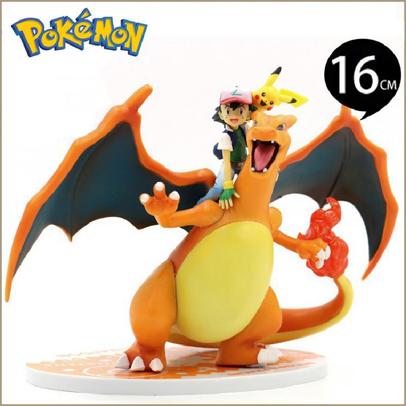 16cm Anime Pokemon Figure Ash Ketchum Pikachu Charizard Charmander