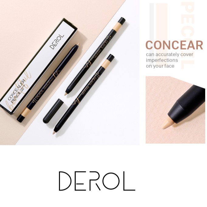 DEROL Concealer Pencil Covers Moisturizing Nude Makeup Eyes Face
