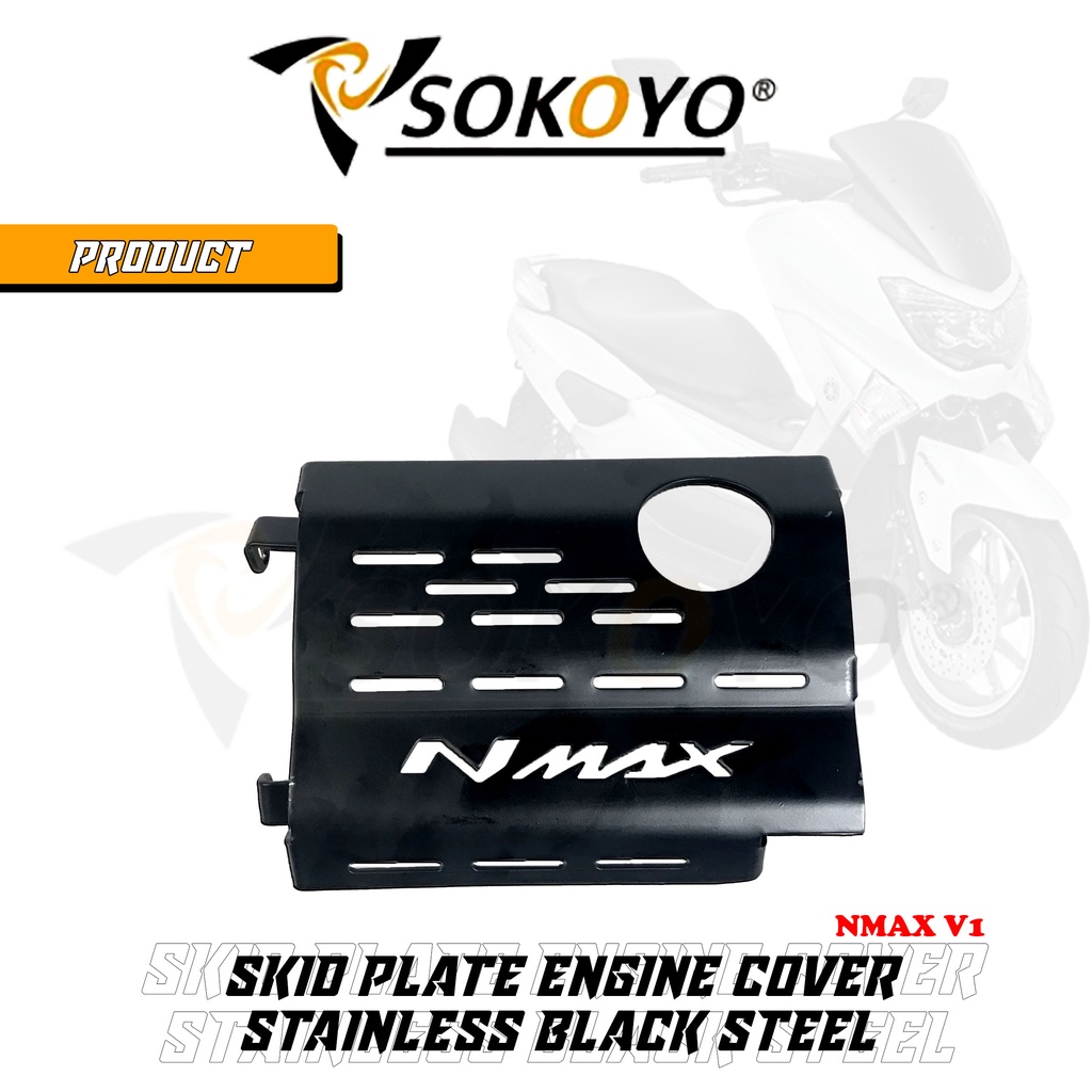 1 Pcs Skid Plate Engine Cover For Yamaha NMAX V1 Stainless Black Steel