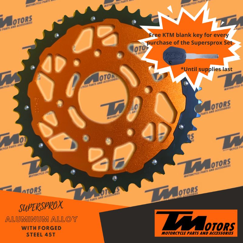 KTM Duke/RC 390/200 45T Rear Sprocket Aircraft Grade Aluminum 7075T6 with Dominar