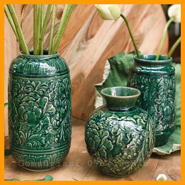 Flower Vase Phu Dung FloatingMen Jade Green Luu Ly Shopee Philippines