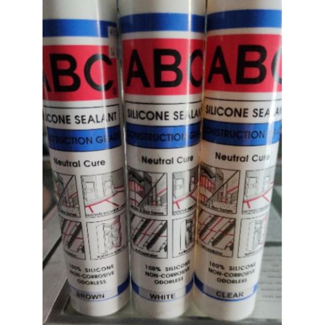 ABC Silicone Sealant (Construction Grade) 300mlColorsClear / White