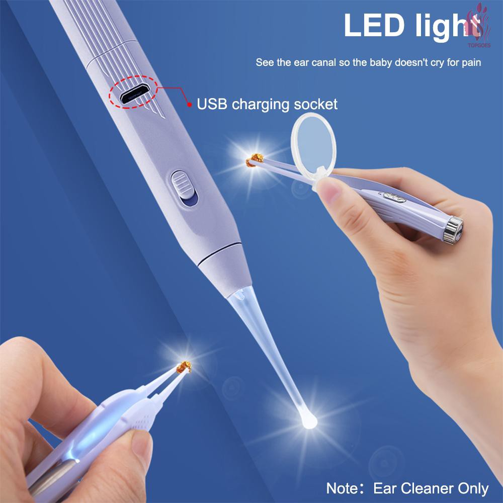 TG Soft Silicone Earpick USB Rechargeable Ear Cleaner Flashlight Earwax