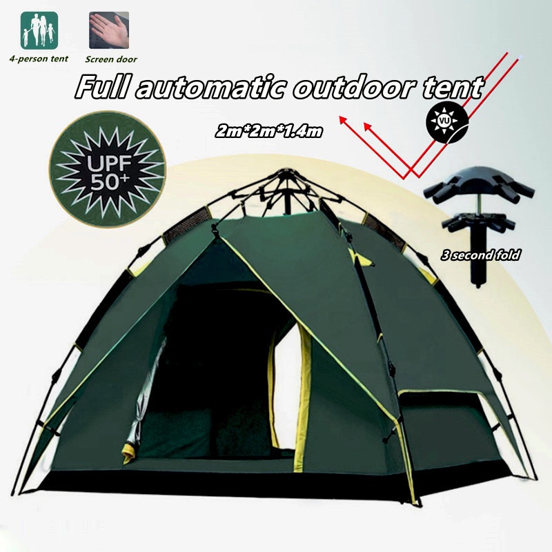 2/4/6 Waterproof Outdoor Dome Camping Tent automatic Double Layer
