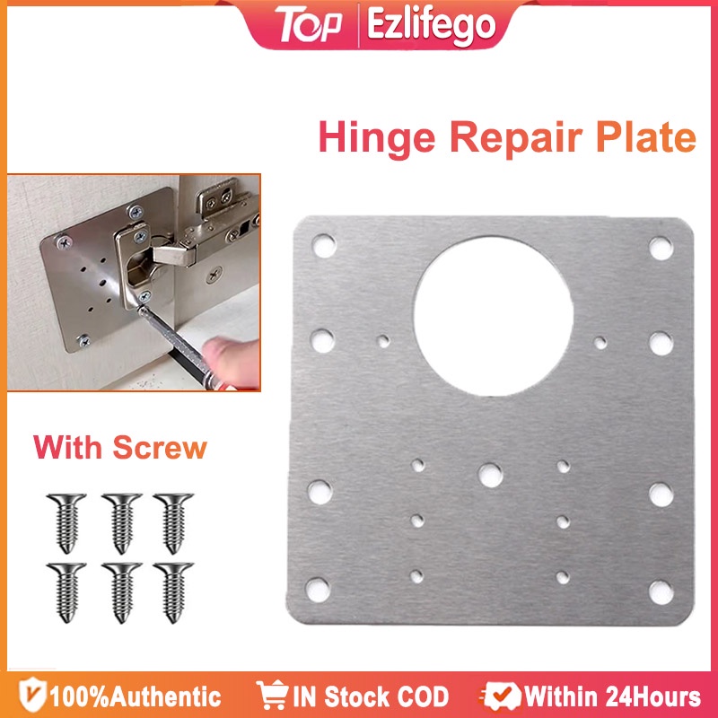 5Pcs Hinge Repair Plate Stainless Steel Brackets Kitchen
