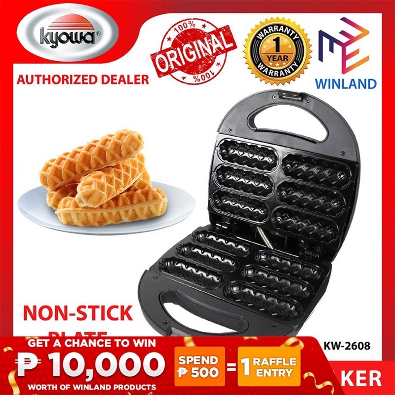 COD SALE Kyowa Original Electric Hotdog Waffle Maker Pan (Black