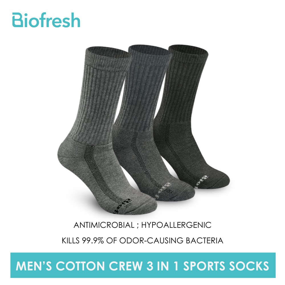 Biofresh Men's Antimicrobial Thick Combat Sports Socks 3 pairs in a