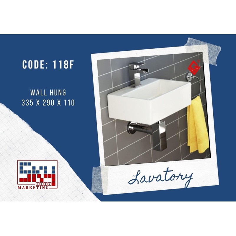 Sky City Ceramic Bathroom Lavatory Wall Hung Basin 118F Shopee