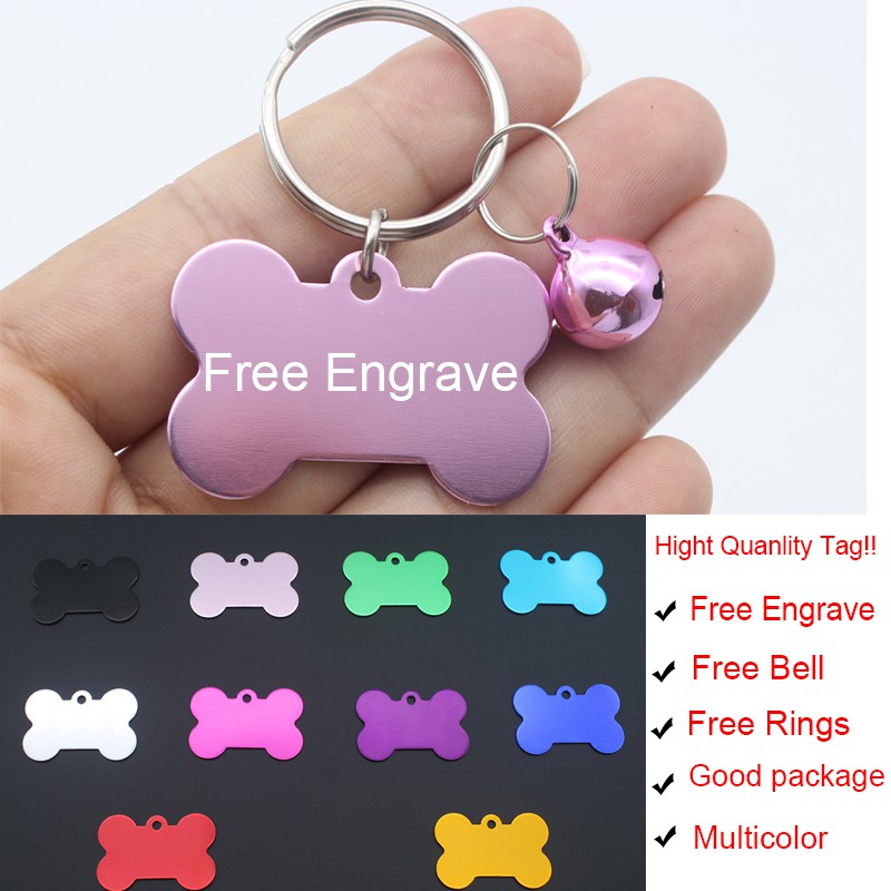 Personalized Bone Pet ID Dog Tag Custom Cat collar Names Shopee